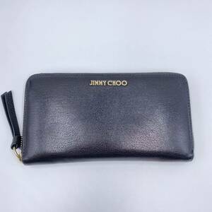 【送料無料即決】 JIMMY CHOO Pippaラウンドファスナー 長財布 レザー ピッパ レザー ブラック ゴールド金具