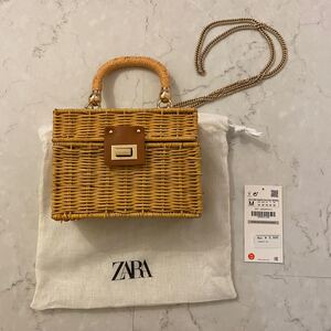 ZARA かごバッグ カゴバッグ ショルダーバッグ ミニバッグ ストローバッグ ハンドバッグ