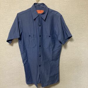 美品 USA製 miller 70s 80s ワークシャツ S ミラー　半袖シャツ WORK SHORT 青　ナス紺　アメリカ製　made in america メンズ