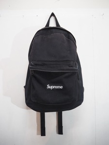 国内正規 21AW Supreme シュプリーム Canvas Backpack キャンバス ナイロン バックパック リュック 本物 ブラック黒 715M