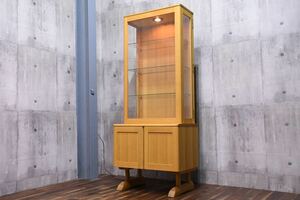 BFK66 exhibition goods HIDA.. industry kitsu exist KAYAkayakyu rio case lighting attaching display shelf IDC large . furniture oak natural wood glass collection case 