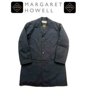 超名作 MARGARET HOWELL マーガレットハウエル 透湿防風防水耐久性・GORE-TEX 高級パフォーマンスコットンステンカラーコート M 極美品