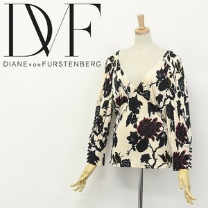 ◆DIANE von FURSTENBERG/ダイアンフォンファステンバーグ LIBREN 花柄 タック ギャザー トップス カットソー S