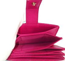 【良品】Christian Dior クリスチャン ディオール レディディオール カードケース ラムスキン ピンク 革 チャーム付き【送料無料】_画像8