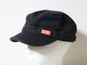 CHUMS（チャムス）◆ワークキャップ コットン 内周58.5㎝ 黒 帽子
