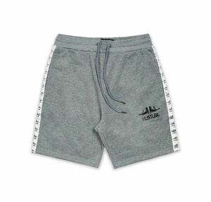 ☆新品未使用 US直輸入 REASON BRAND × HUSTLER HUSTLER GIRL LOGO SHORTS HEATHER GREY Mサイズ リーズン ハーフパンツ ショートパンツ