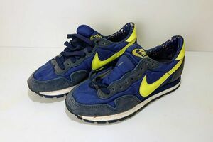 【希少+長期保管品】 NIKE 紺×蛍光色 22.5cm デッドストック　80's 　レア VINTAGE ナイキ 　スニーカー G220704611ー②