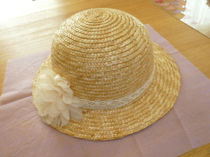 * beautiful goods *. flower . pretty * straw hat girl KIDS* size 54cm*