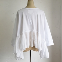 未使用 ヴィヴィアンウエストウッドアングロマニア オーブ刺繍 ワイド プリーツ コットン Tシャツ 38 日本製 Vivienne Westwood ANGLOMANIA_画像3
