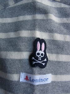 Le minor × Psycho Bunny ルミノア × サイコバニー　Wネーム　ボーダー柄　ポケット付き　バスクシャツ　サイズ 2 MADE IN FRANCE