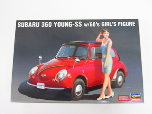 ハセガワ 1/24 スバル 360 ヤングSS ｗ/60’ｓ ガールズフィギュア プラモデル 未組立品 中古 ◆TY11667