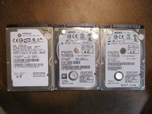 中古 ハードディスク 3台SET HGST HDD320GB■SATA 2.5インチ 320GB