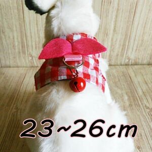  bell attaching * hamster * Harness & Lead * red × white check [M] buckle type installation easy! small animals [ red M] pet clothes ...