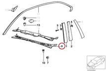 BMW純正E36セダンM3フロントガラス下LHDカウルカバー316i318i318is320i323i325i328i左ハンドル51711960843ワイパーカバー51711960844トリム_画像5