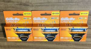 未開封 Gillette FUSION 5+1 替刃 4コ入 3箱セット ジレットフュージョン 電動タイプ 剃刀 シェービング 髭剃り