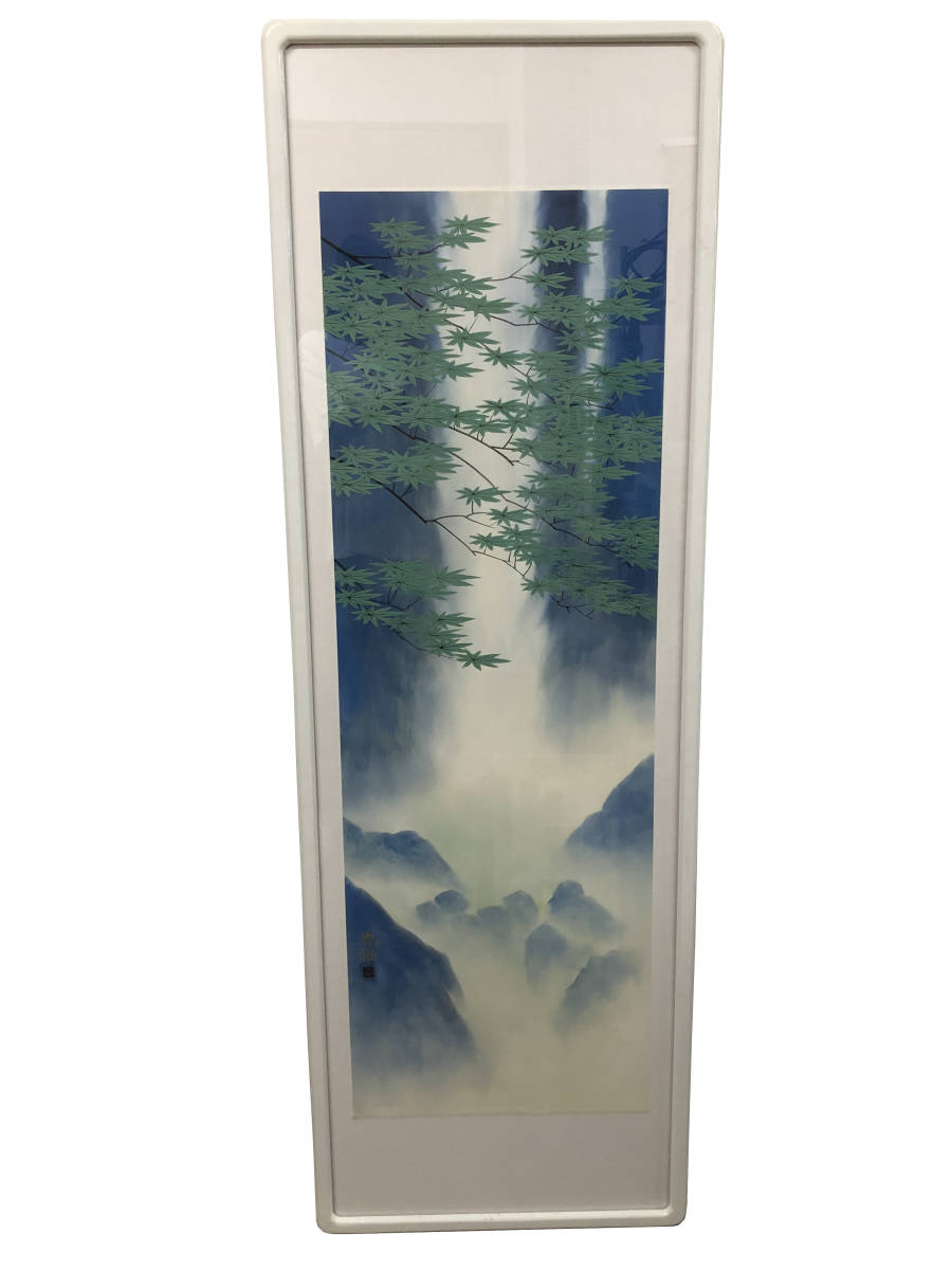 Nachi Falls by Haruma Hokari, painting, landscape painting, Japanese painting, framed, artwork, Japanese painter, storage box, waterfall, maple leaves, Artwork, Painting, others