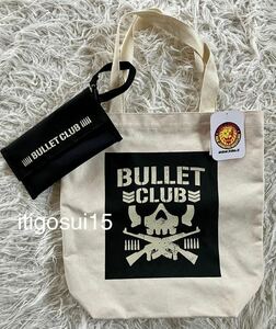 ★【未使用】新日本プロレス バレットクラブ★トートバッグ ミニポーチ付 白★BULLET CLUB