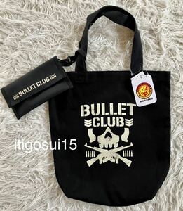 ★【未使用】新日本プロレス バレットクラブ★トートバッグ ミニポーチ付 黒★BULLET CLUB