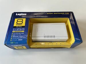 中古 Logitec ロジテック 8ポート スイッチングハブ LAN-SW08/PA アダプター付き 箱あり
