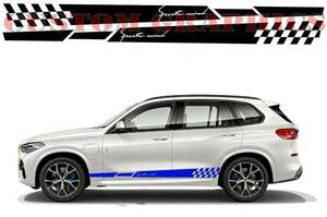 グラフィック デカール ステッカー 車体用 / BMW X5 / 2X アンダー サイド ドア エアロ バイナル SPORTS MIND B