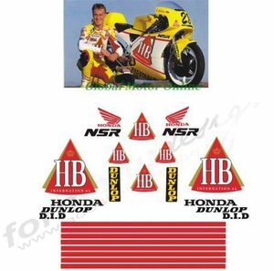 グラフィック デカール ステッカー 車体用 / ホンダ Honda NSR250 / レプリカ ダンロップ RALF WILDMAN