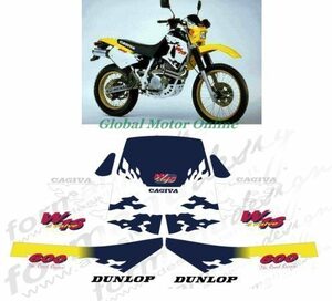 グラフィック デカール ステッカー 車体用 / CAGIVA W16 / ダンロップ レストア