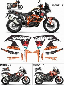 グラフィック デカール ステッカー 車体用 / KTM 1290 SUPER ADVENTURE S スーパーアドベンチャー S / AKRAPOVIC アクラポビッチ レプリカ