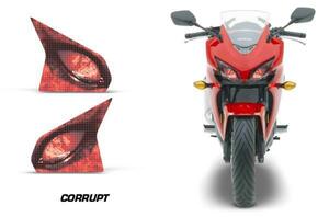 AMR Racing ヘッドライト アイ グラフィック デカール ステッカー CORRUPT FR / Honda ホンダ CBR400R 13-15 (NC47)