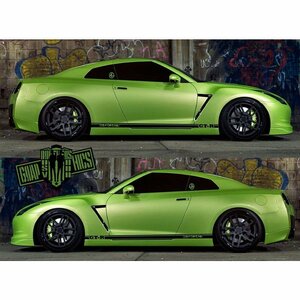 グラフィック デカール ステッカー 車体用 / 日産 R35 GT-R GTR / 2X サイド エアロ バイナル パターン バイグラ レーシング