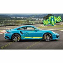 グラフィック デカール ステッカー 車体用 / ポルシェ 911 カレラ GT2 GT3 / 2X アンダー サイド ドア ストライプ エナジー レーシング_画像3