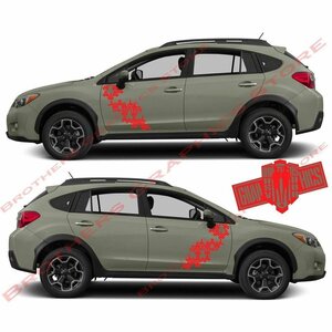 グラフィック デカール ステッカー 車体用 / スバル XV / 2X サイド ドア エアロ バイナル ラッピング ミリタリー 迷彩 外装 マット