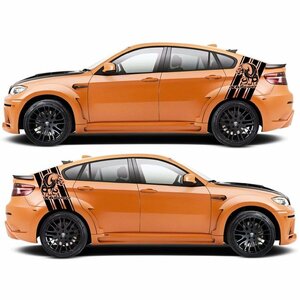 グラフィック デカール ステッカー 車体用 / BMW X6 / 2X リア トランク サイド バイナル ストライプ スカル パニッシャー