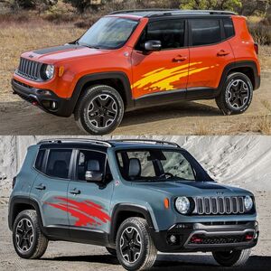 グラフィック デカール ステッカー 車体用 / Jeep ジープ レネゲード Renegade 2015- / 左右2枚セット ドアサイド ストライプス バイナル