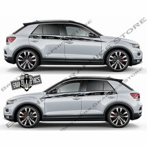 グラフィック デカール ステッカー 車体用 / フォルクスワーゲン VW T-Roc ティーロック / 2X トップ サイド ドア エアロ 外装_画像2