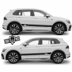 グラフィック デカール ステッカー 車体用 / VW フォルクスワーゲン ティグアン / 2X アンダー サイド ドア ストライプ 3