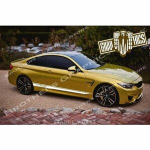 グラフィック デカール ステッカー 車体用 / BMW M4 4シリーズ / 2X アンダー サイド ドア エアロ バイナル ストライプ レーシング