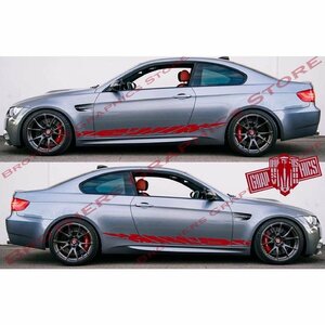 グラフィック デカール ステッカー 車体用 / BMW M3 3シリーズ / 2X アンダー サイド ドア エアロ バイナル ストライプ ブラッシング