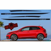 グラフィック デカール ステッカー 車体用 / VW フォルクスワーゲン ポロ POLO 1994-2021 / ４X ボンネット サイド ストライプ GTI_画像1