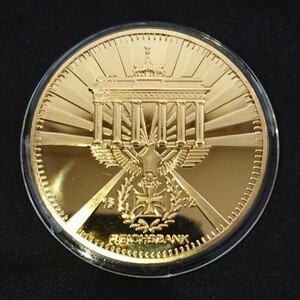 ドイツ　イーグル　クロス　ライヒスバンク　金鍍金　レプリカ　コイン　ゴールドメダル