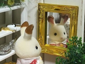 z114* picture frame gorgeous . mirror * doll house for miniature mirror mirror ... looking glass Doll House Blythe hand made Barbie Blythe Licca-chan 