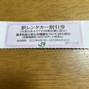 JR東日本 株主優待 駅レンタカー割引券　　30%割引券　2023年6月30日迄有効③