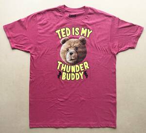 TED（テッド） 丸首Tシャツ RIPPLE JUNCTION Lサイズ 杢レッド　TED IS MY THUNDER BUDDY　映画Tシャツ