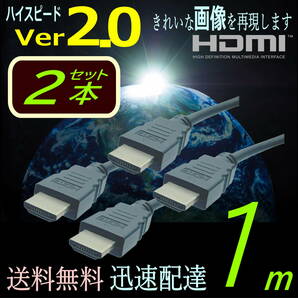 ◇【2本セット】Ver2.0 1m HDMIケーブル 3D映像 ネットワーク 4KフルHD対応 プレミアム高速・高品質 2HDMI-10x2【送料無料】■□