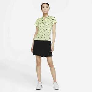 #NIKE GOLF WMNS Dri-FIT VICTORY THSTL POLO yellow green / black new goods M size Nike Golf wi men's stand-up collar Polo DA3148-303