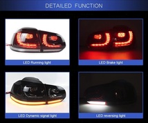 テールライト フォルクスワーゲン ゴルフ6 5K Mk6 テールランプ LED GOLF スモーク シーケンシャルウィンカー AOKEDING_画像5