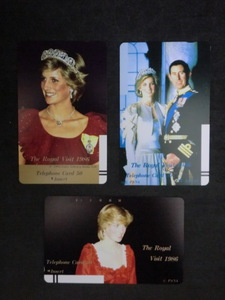 ≪テレホンカード≫「ダイアナ妃」The Royal Visit1986 50度数3枚☆g12