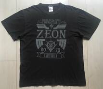 機動戦士 ガンダム　ZEON ジオン　半袖 Tシャツ 【 チャコール / 灰 / L 程度 】 アニメ　GUNDAM_画像1