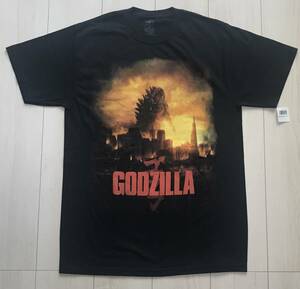 ①炎　ゴジラ　怪獣　GODZILLA　半袖　Tシャツ 【 ブラック / 黒 / M 】 未着用 新品 同様