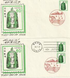 FDC　１９８１年　　６０円ロール郵便切手　６０円　　４通