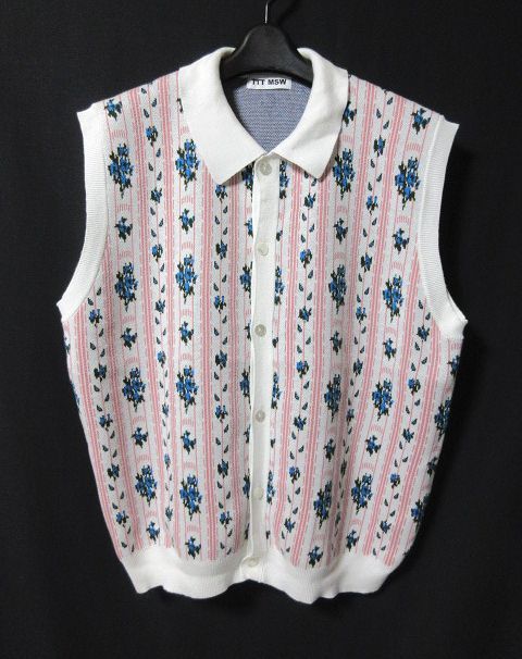 直売卸値 ttt_msw ニットベスト21ss Persia Knit Vest Mサイズ ベスト